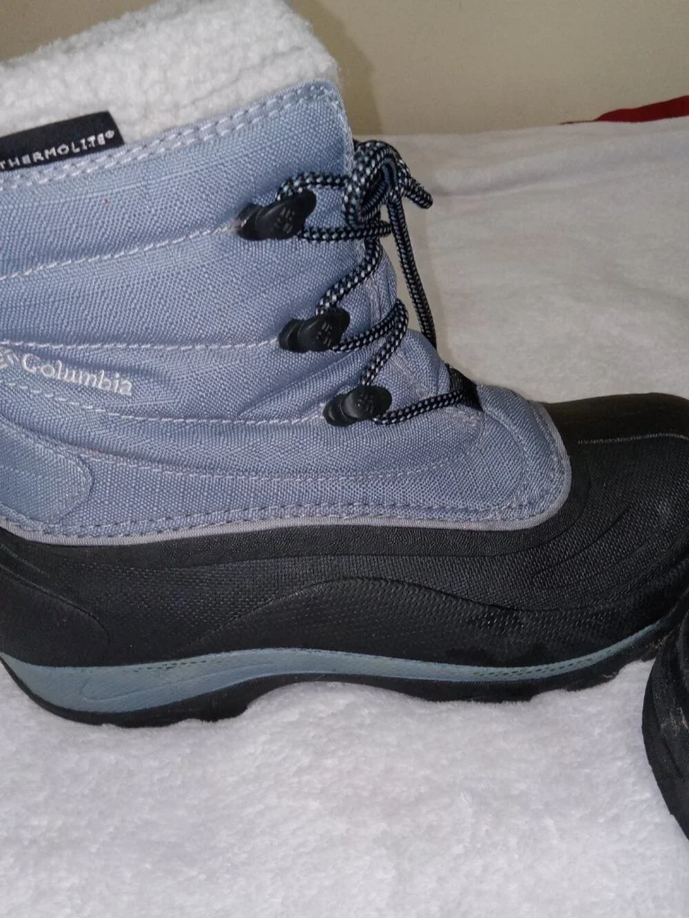 Columbia Cascadian Trinity Thermolite Winter Snow Boots Blue Black Women’s 6.5